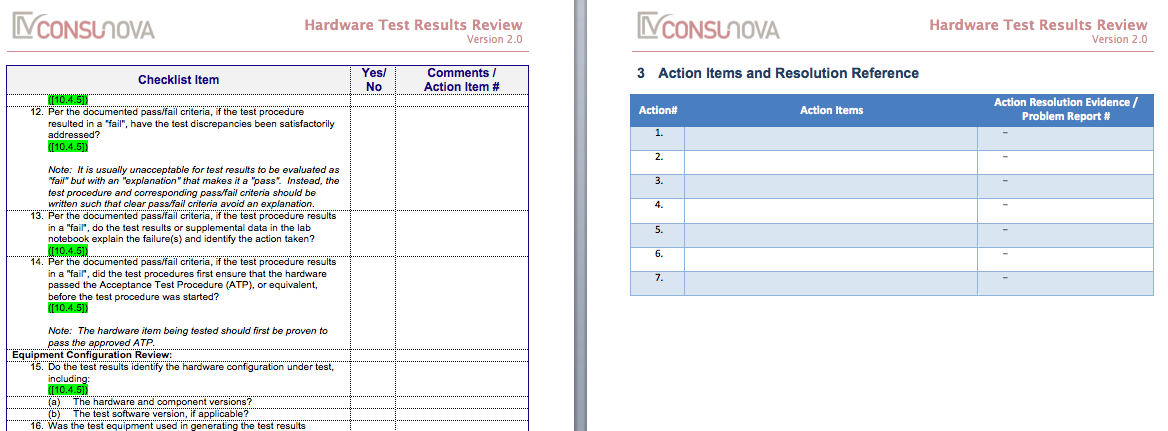 DO-254 Test Results Checklist
